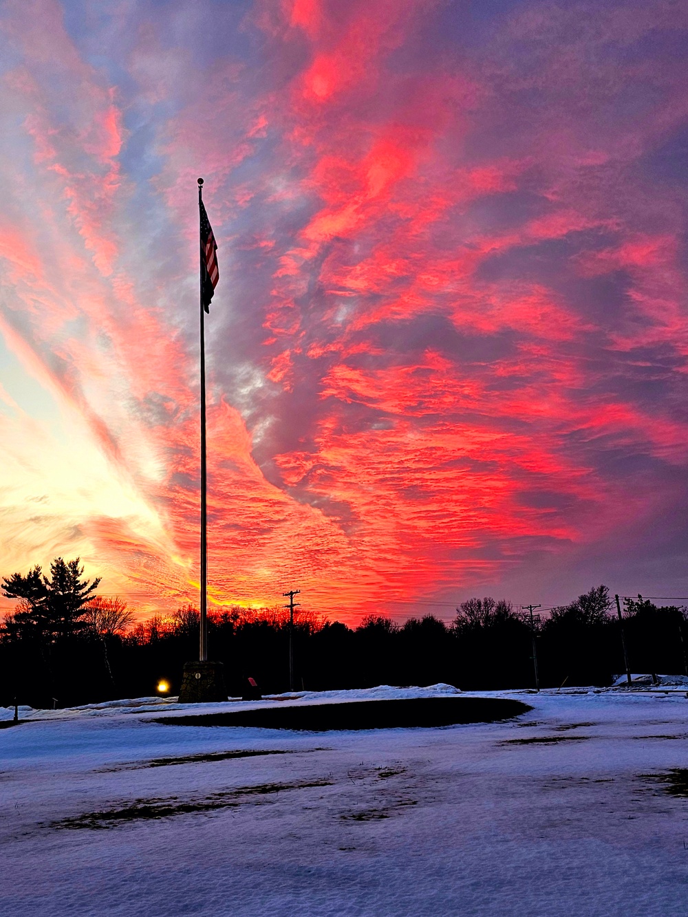 Sunset at Fort McCoy's cantonment area