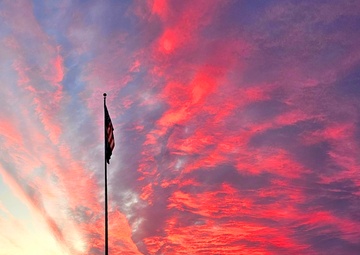 Sunset at Fort McCoy's cantonment area