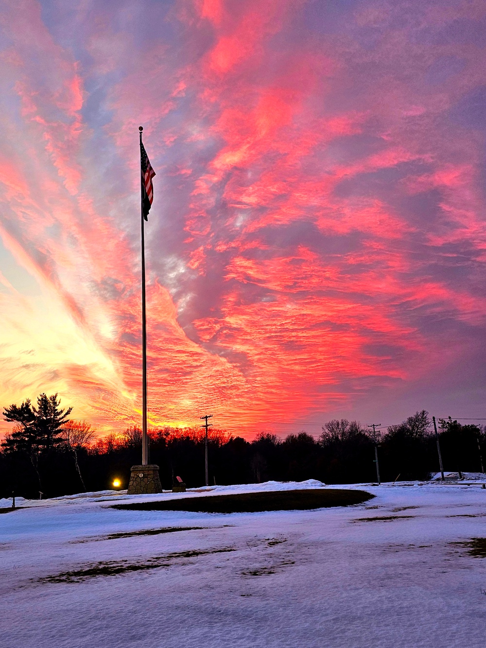 Sunset at Fort McCoy's cantonment area