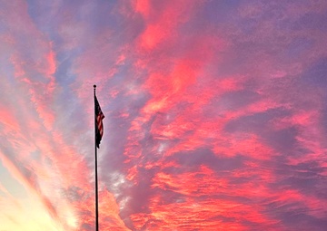 Sunset at Fort McCoy's cantonment area