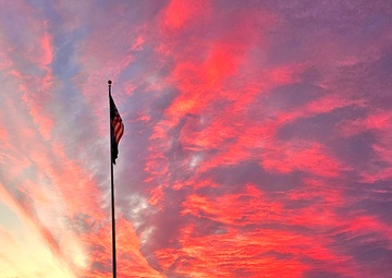 Sunset at Fort McCoy's cantonment area