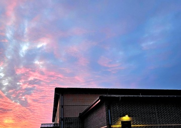 Sunset at Fort McCoy's cantonment area