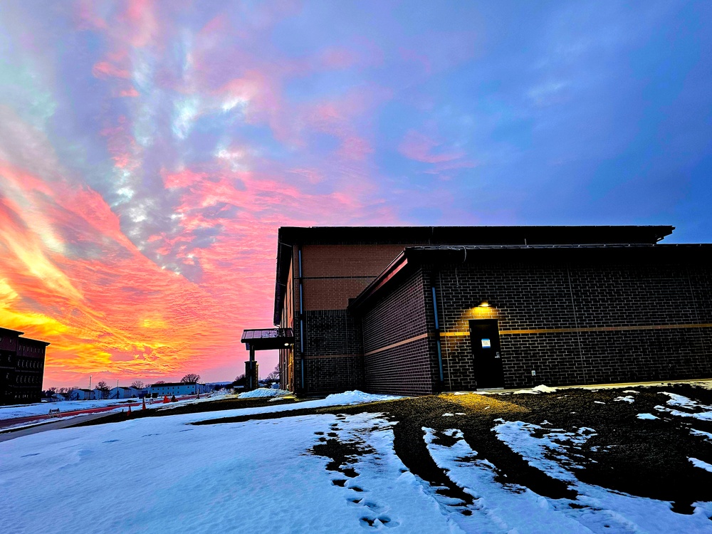 Sunset at Fort McCoy's cantonment area