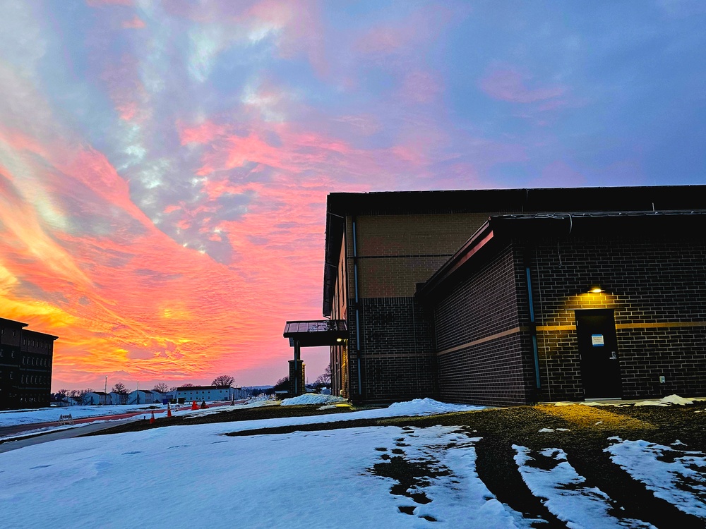 Sunset at Fort McCoy's cantonment area