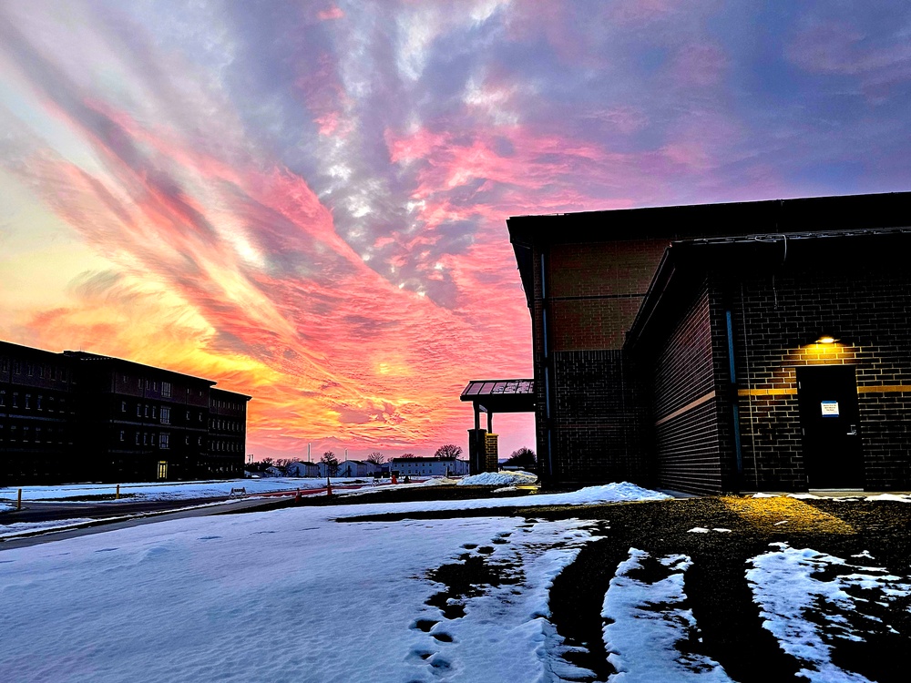 Sunset at Fort McCoy's cantonment area