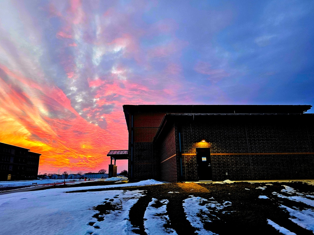 Sunset at Fort McCoy's cantonment area