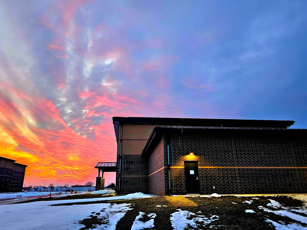 Sunset at Fort McCoy's cantonment area