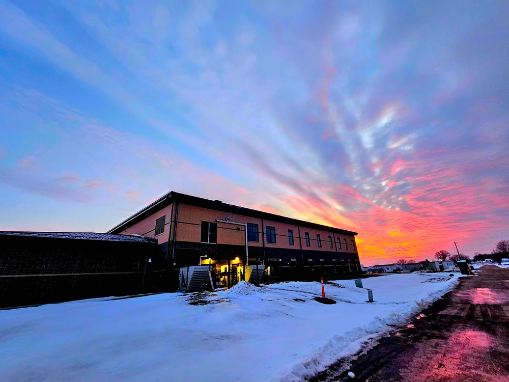 Sunset at Fort McCoy's cantonment area