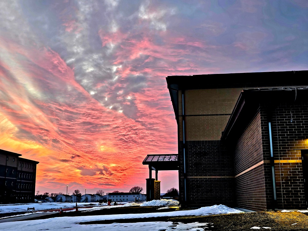 Sunset at Fort McCoy's cantonment area