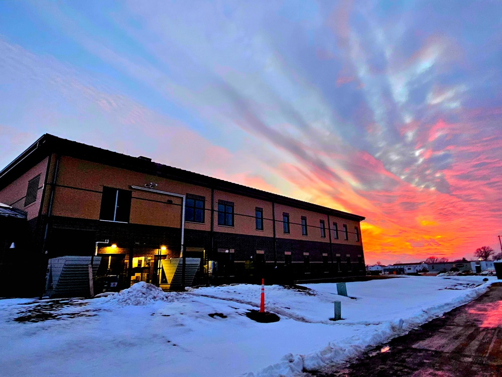 Sunset at Fort McCoy's cantonment area