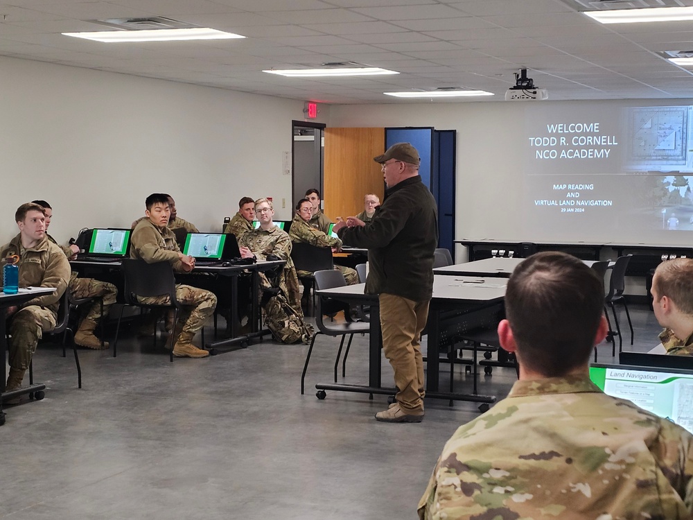 Fort McCoy NCO Academy students learn land-navigation at Virtual Battle Space simulation