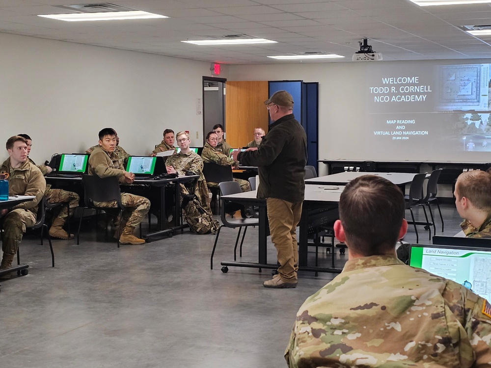 Fort McCoy NCO Academy students learn land-navigation at Virtual Battle Space simulation