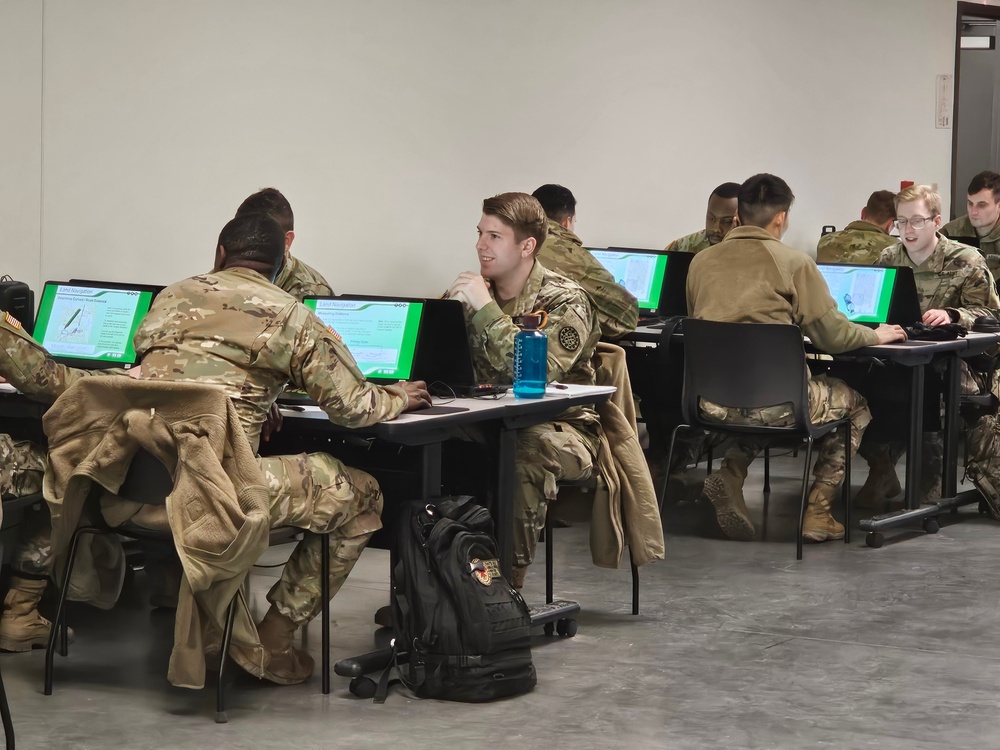 Fort McCoy NCO Academy students learn land-navigation at Virtual Battle Space simulation