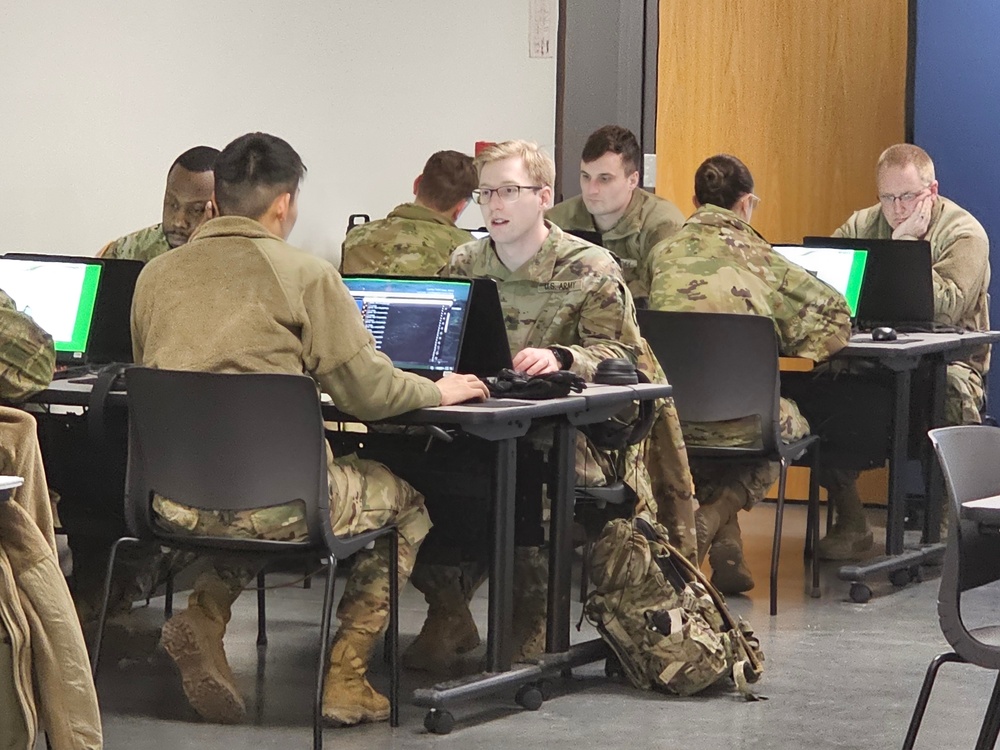 Fort McCoy NCO Academy students learn land-navigation at Virtual Battle Space simulation