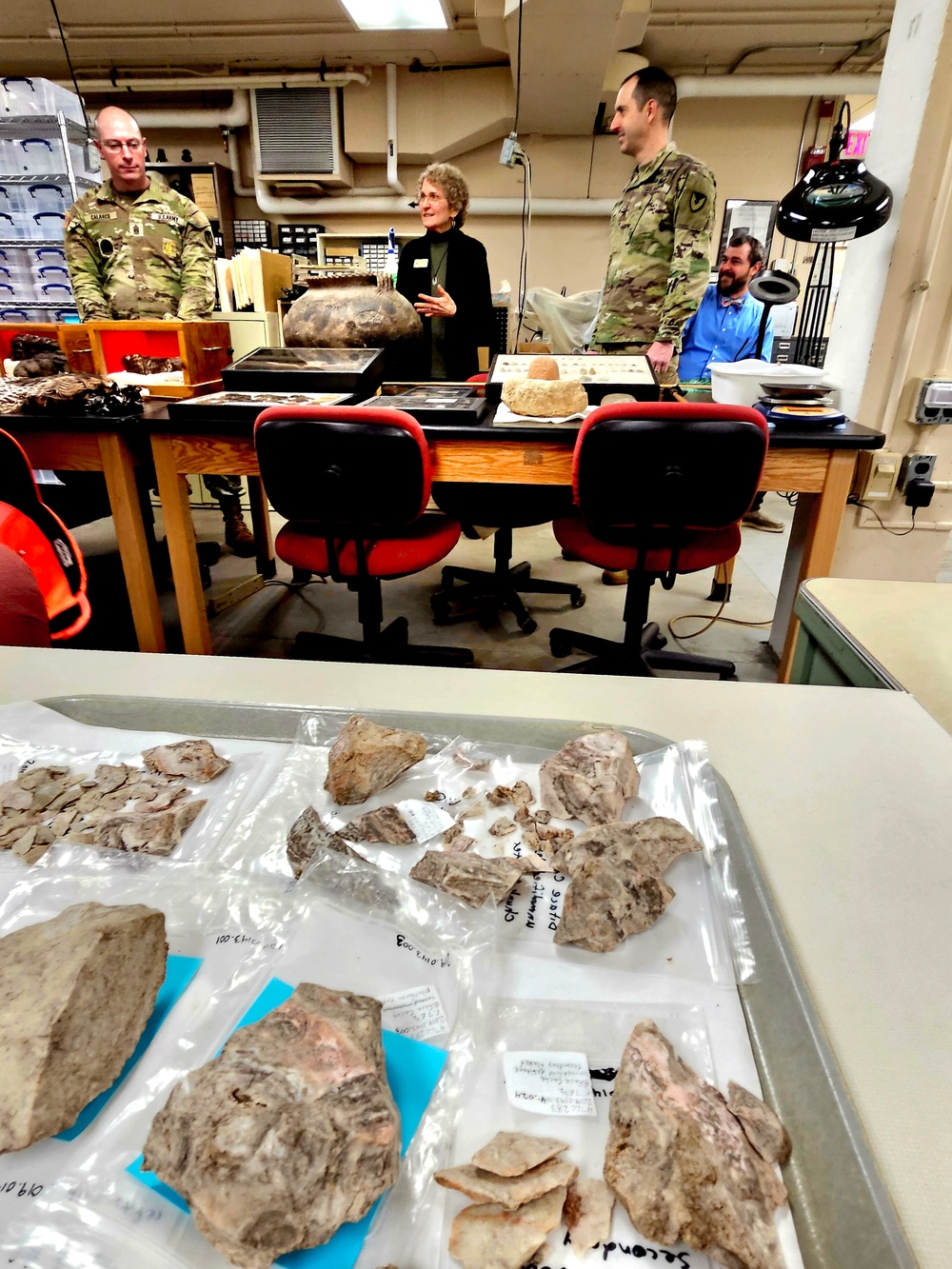 Garrison leaders visit Mississippi Valley Archaeology Center; learn about archiving Fort McCoy artifacts