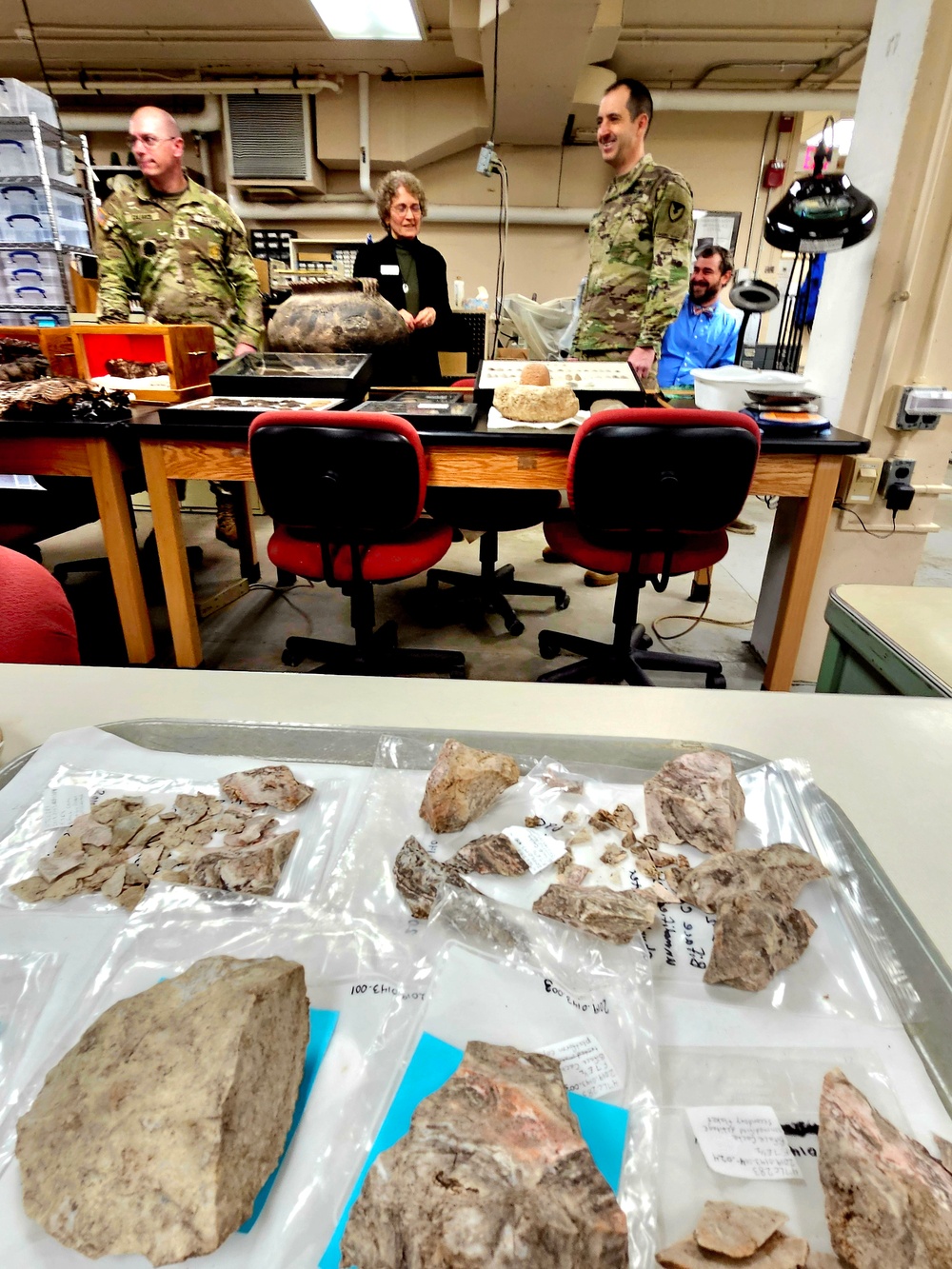 Garrison leaders visit Mississippi Valley Archaeology Center; learn about archiving Fort McCoy artifacts