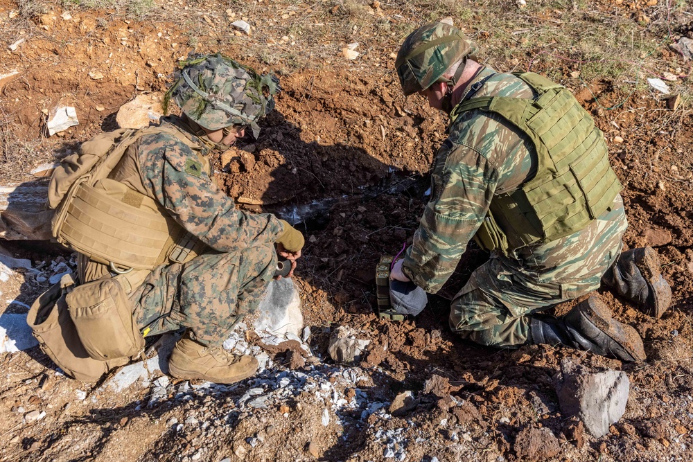 Here Comes the BOOM! 26 MEU(SOC) Marines Execute Demo Range with Hellenic Marines