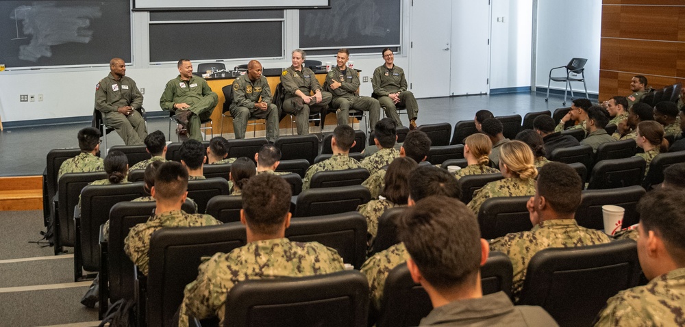 U.S. Naval Academy Midshipmen attend the Minority Aviation Panel