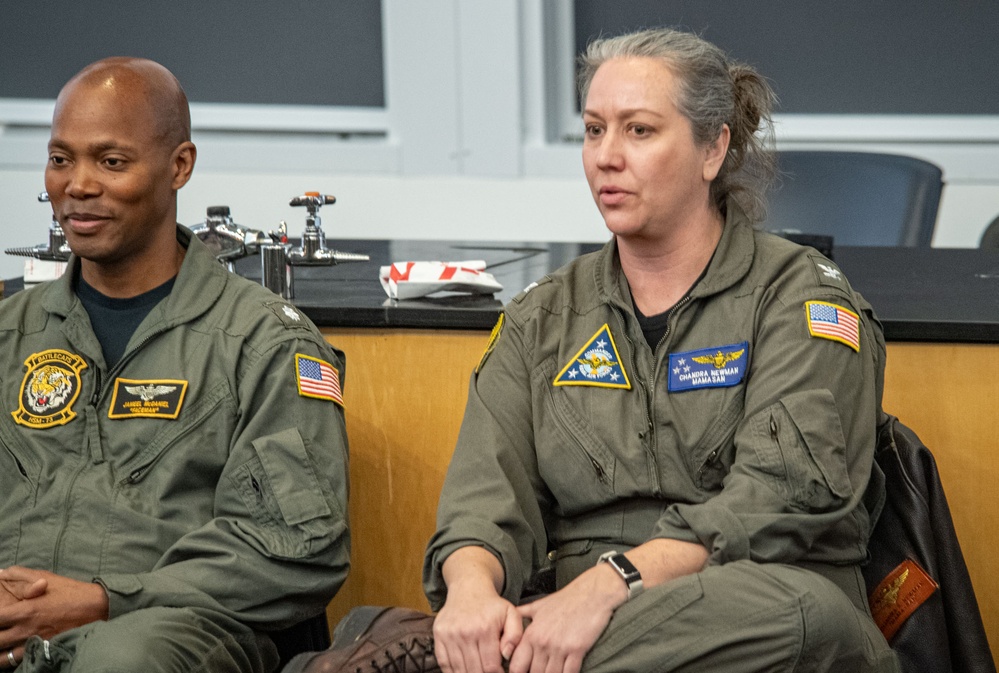 U.S. Naval Academy Midshipmen attend the Minority Aviation Panel