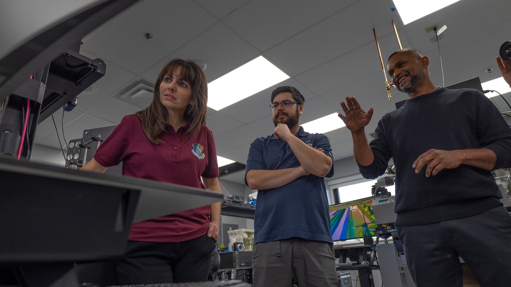 Dr. Emily Heckman, Principal Electronics Engineer from the Sensors Directorate of the Air Force Research Laboratory, leads a team of engineers and scientists in the development of new products for the warfighter.