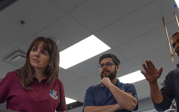 Dr. Emily Heckman, Principal Electronics Engineer from the Sensors Directorate of the Air Force Research Laboratory, leads a team of engineers and scientists in the development of new products for the warfighter.