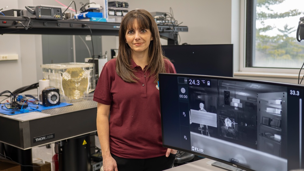 Dr. Emily Heckman, Principal Electronics Engineer from the Sensors Directorate of the Air Force Research Laboratory, leads a team of engineers and scientists in the development of new products for the warfighter.