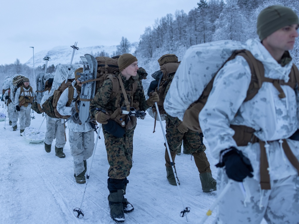 U.S. Marines with 1st Battalion, 2nd Marine Regiment Conduct Cold Weather Training