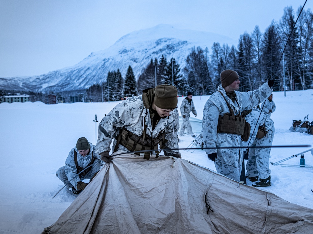 U.S. Marines with 1st Battalion, 2nd Marine Regiment Conduct Cold Weather Training