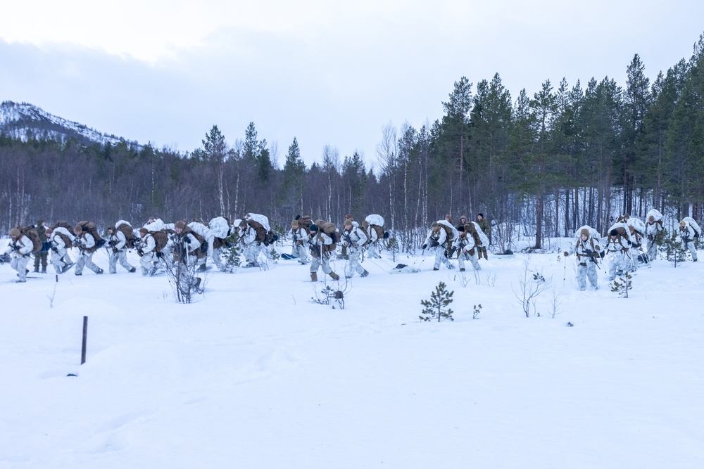 U.S. Marines with 1st Battalion, 2nd Marine Regiment Conduct Cold Weather Training