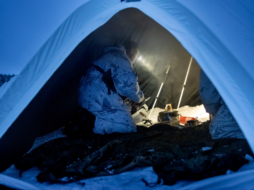 U.S. Marines with 1st Battalion, 2nd Marine Regiment Conduct Cold Weather Training