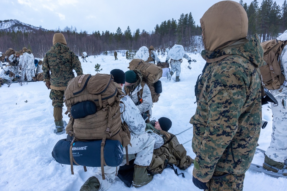 U.S. Marines with 1st Battalion, 2nd Marine Regiment Conduct Cold Weather Training