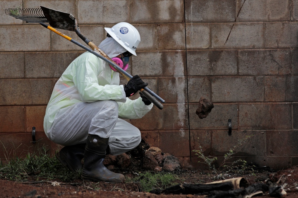 Clearing debris, keeping dust down