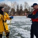 Fire fighters participate in ice rescue course