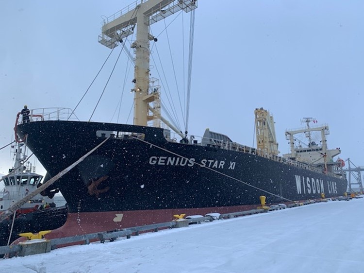 M/V Genius Star XI docks in Dutch Harbor, Alaska