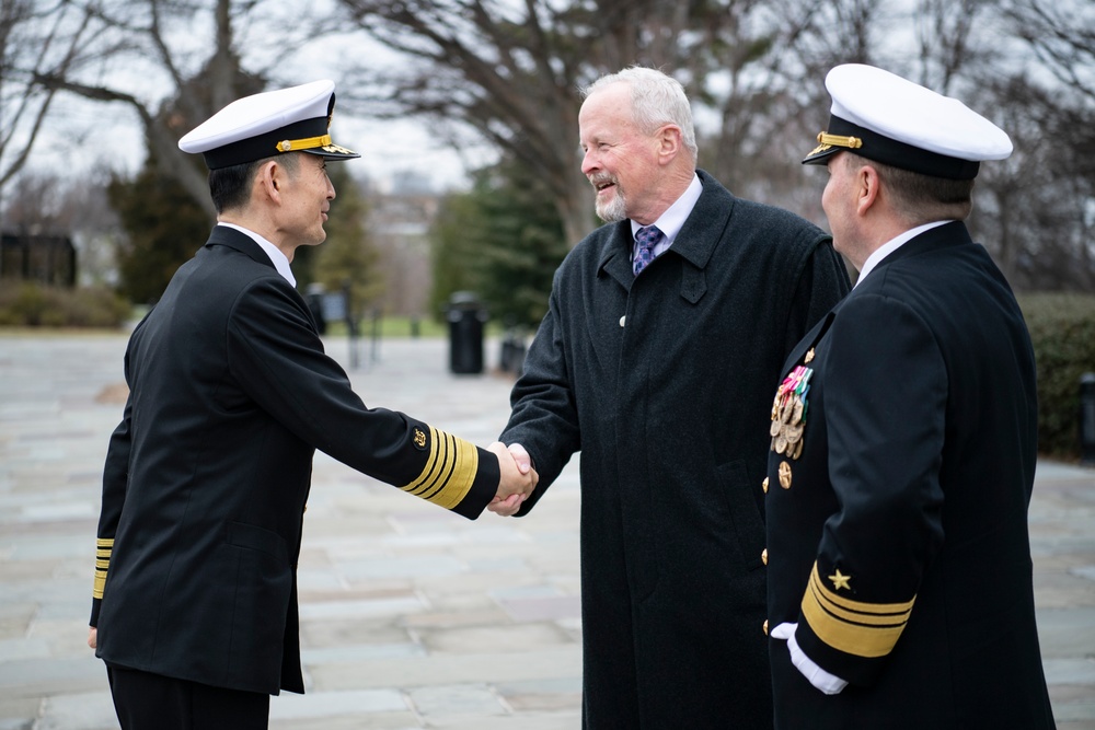 Chief of Naval Operations for the Republic of Korea Adm. Yang Yong-mo Participates in a Navy Full Honors Wreath-Laying Ceremony