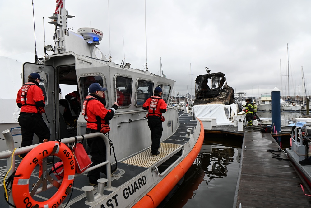 Coast Guard, partner agencies respond to fire in Baltimore's Inner Harbor