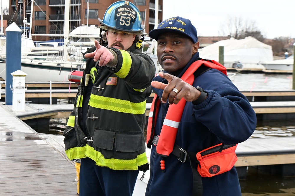 Coast Guard, partner agencies respond to fire in Baltimore's Inner Harbor