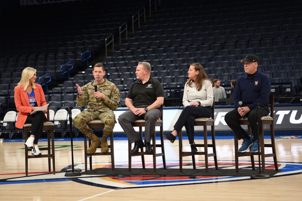 The OC-ALC Represents Team Tinker at the 2023 OKC Thunder’s Aero-Student Day