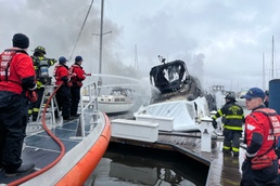 Coast Guard, partner agencies respond to fire in Baltimore's Inner Harbor