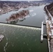 Aerial view of Pittsburgh District’s wintery rivers