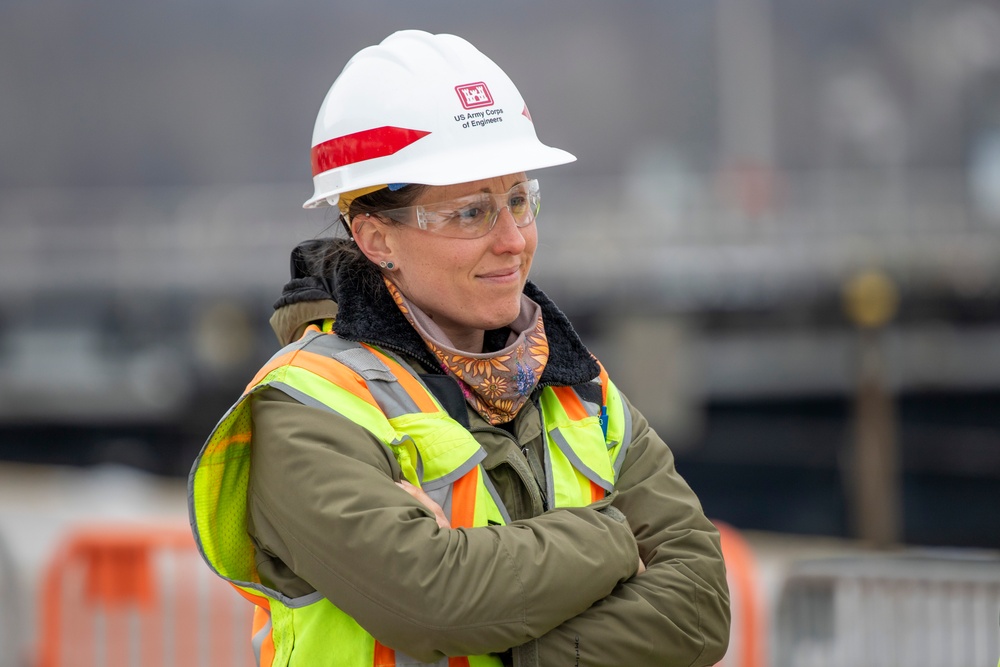 Preparation work continues for construction of new navigation chamber at Montgomery Locks and Dam