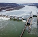 Aerial view of Pittsburgh District’s wintery rivers