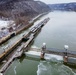 Aerial view of Pittsburgh District’s wintery rivers