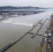 Towboats navigate through Pittsburgh District’s foggy landscape