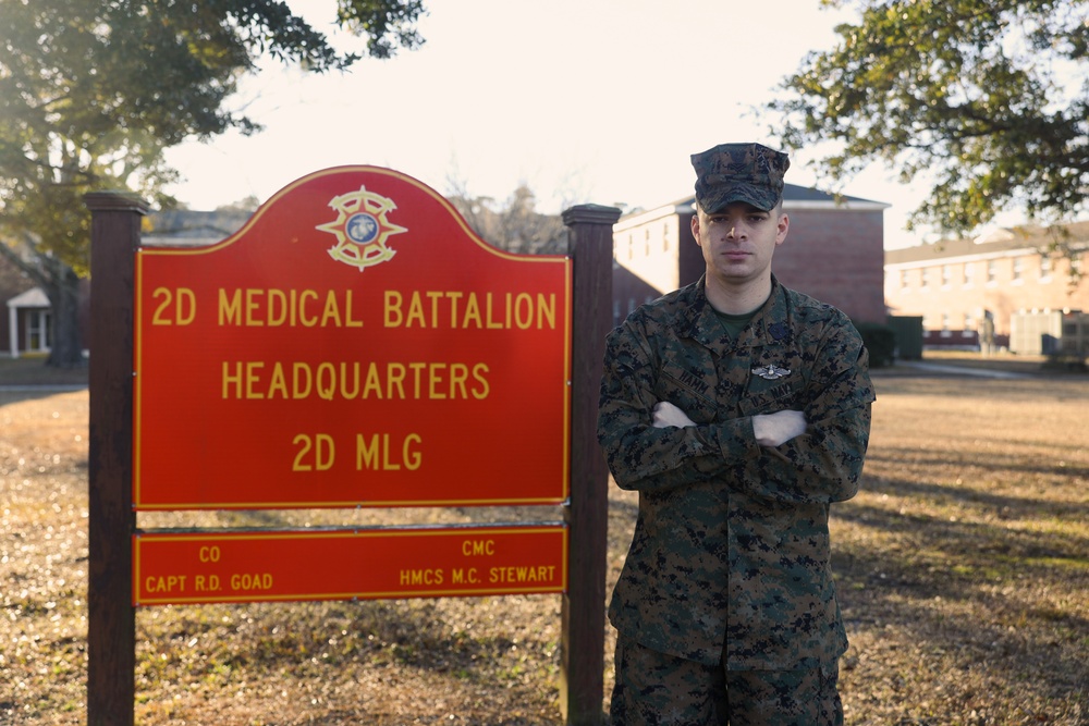 Hospital Corpsman 2nd Class Aaron Hamm; 2nd Marine Logistics Group Warrior of the Week