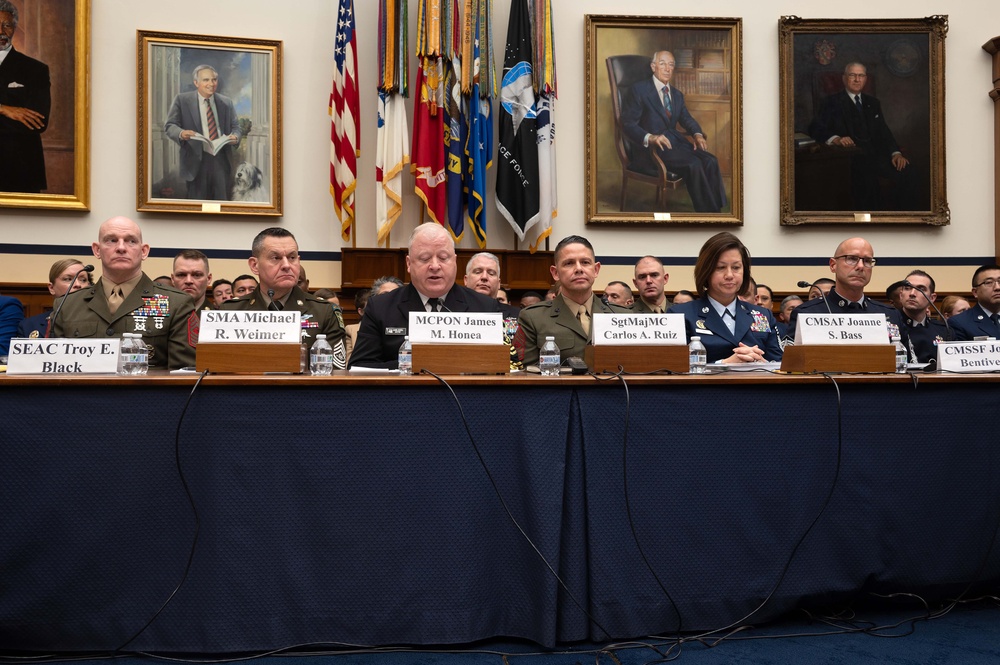 MCPON James Honea Testifies House Armed Service Committee