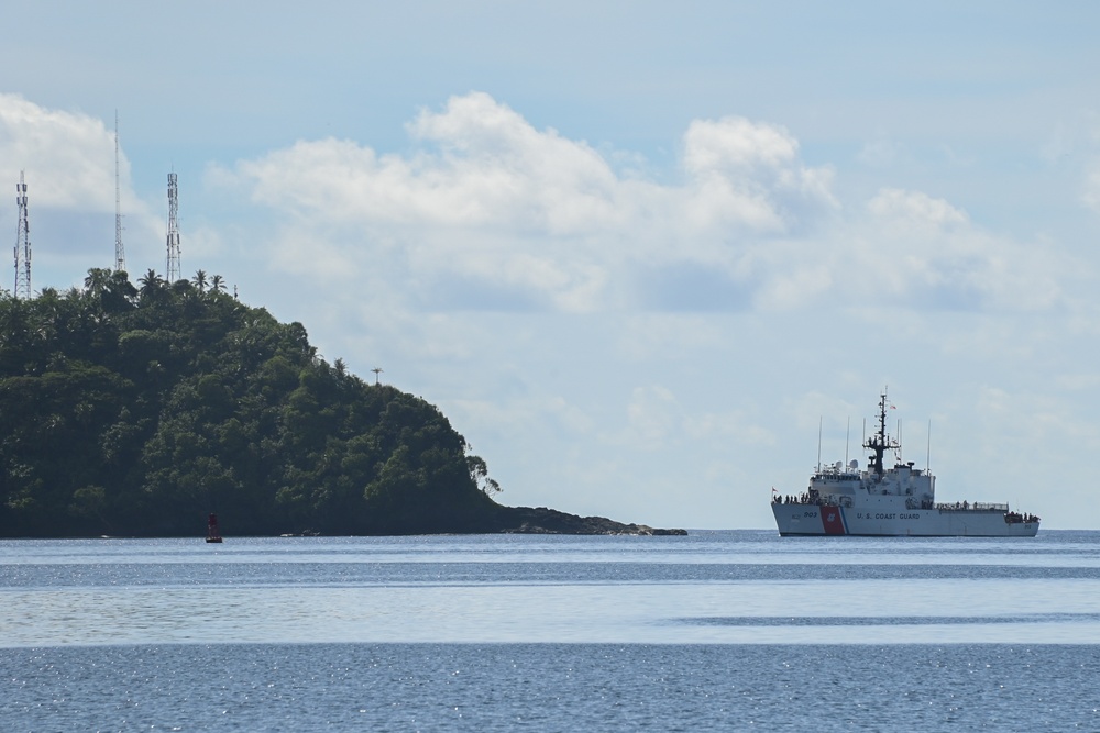 U.S. Coast Guard Cutter Harriet Lane arrives to American Samoa