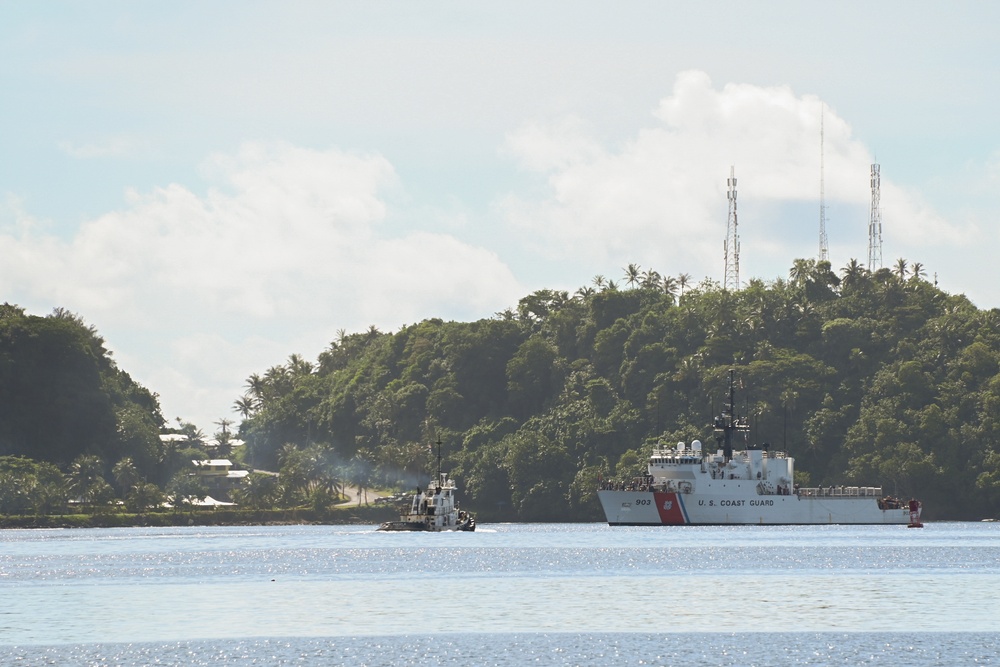 U.S. Coast Guard Cutter Harriet Lane arrives to American Samoa