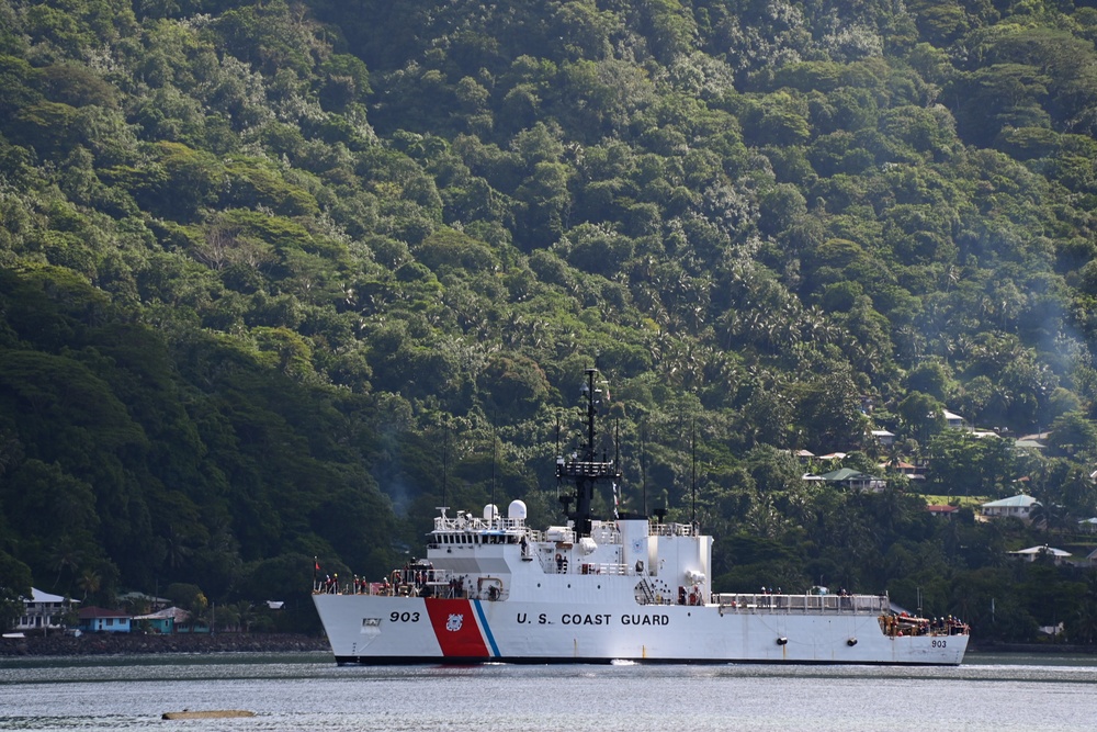 U.S. Coast Guard Cutter Harriet Lane arrives to American Samoa