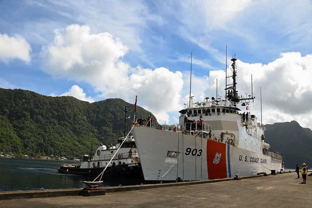 U.S. Coast Guard Cutter Harriet Lane arrives to American Samoa